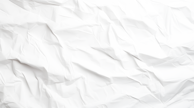 white crumpled paper on  texture white and transparent background