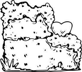 Hand drawn bush illustration on transparent background.
