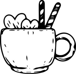 Hand drawn drink illustration on transparent background.
