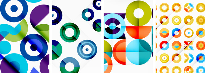 Round geometric elements and circles in background design for wallpaper, business card, cover, poster, banner, brochure, header, website