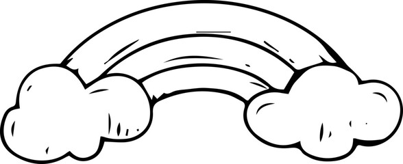 Hand drawn rainbow illustration on transparent background.
