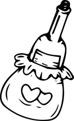 Hand drawn drink illustration on transparent background.