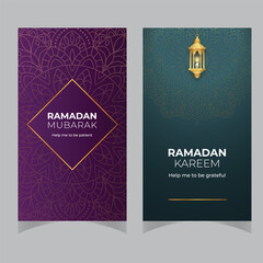 vector set of ramadan karem, calligraphic inscription, lantern, mosque with ramadan moon shades, template of banner, invitation, poster, card for Muslim community festival celebration