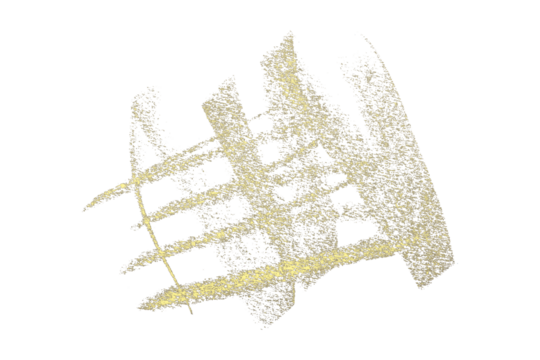 yellow pencil strokes isolated on transparent background