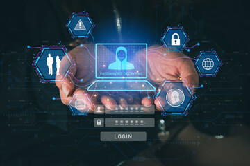 Ai technology. Business using network connection technology, share data, artificial intelligence by enter information command prompt for generates something, Futuristic tech transformation concept.
