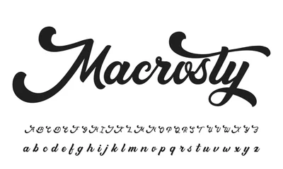 Fotobehang Best Alphabet Birdsong Amazing Script Signature Logotype Font lettering handwritten © sayka