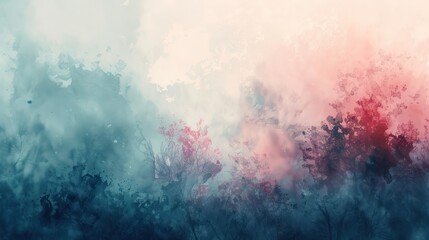 Obraz premium Misty Mountain Landscape with Watercolor Effect