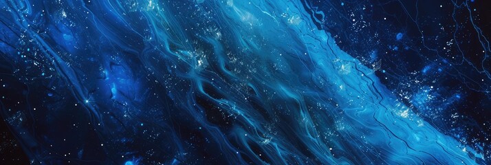 Ethereal Blue Space Nebula Abstract Background