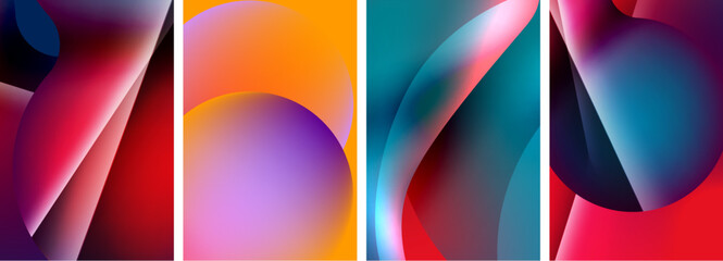 Liquid abstract shapes with gradient colors. Abstract backgrounds for wallpaper, business card, cover, poster, banner, brochure, header, website