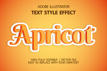 Illustrator Editable Text effects, Vector ai, orange and yellow, apricot, Fruity Graphic Assets