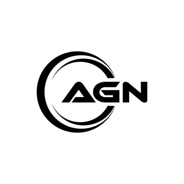 AGN letter logo design in illustration. Vector logo, calligraphy designs for logo, Poster, Invitation, etc.