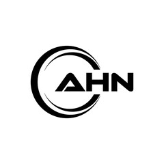 AHN letter logo design in illustration. Vector logo, calligraphy designs for logo, Poster, Invitation, etc.