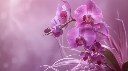 Graceful purple orchid displayed on a transparent backdrop, exuding elegance and sophistication.