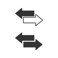 Opposite direction arrow or transfer icon isolated vector illustration.