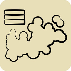 Icon Map. related to Russia symbol. hand drawn style. simple design editable. simple illustration