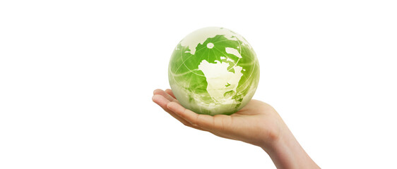 Globe ,earth in human hand, holding. Earth image provided by Nasa