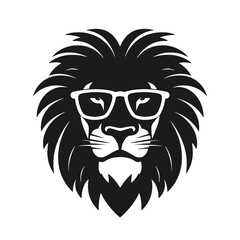 Lion with sunglasses Silhouette 