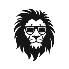 Lion with sunglasses Silhouette 