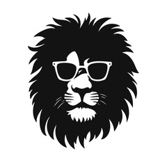 Lion with sunglasses Silhouette 