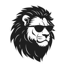 Lion with sunglasses Silhouette 