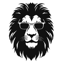 Lion with sunglasses Silhouette 