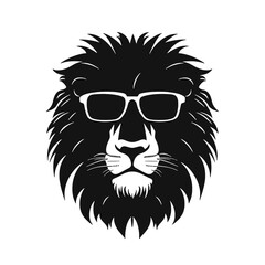 Obraz premium Lion with sunglasses Silhouette 
