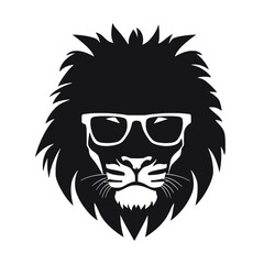 Lion with sunglasses Silhouette 