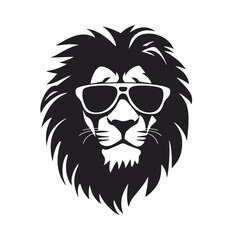 Lion with sunglasses Silhouette 