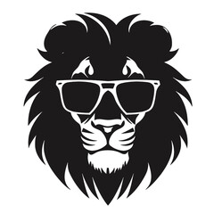 Lion with sunglasses Silhouette 