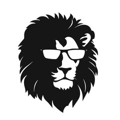 Lion with sunglasses Silhouette 