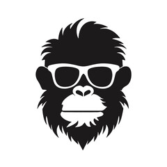 cool monkey logo design vector illustrator