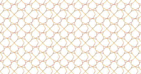 Gold simple Seamless Pattern. Arabic Mosaic Ornament. Eid Mubarak Muslim Background. Ramadan Kareem Islamic white background.