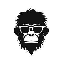 cool monkey logo design vector illustrator