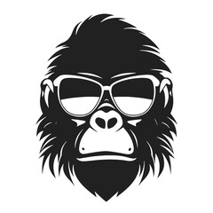 cool monkey logo design vector illustrator