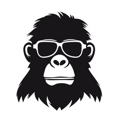 cool monkey logo design vector illustrator