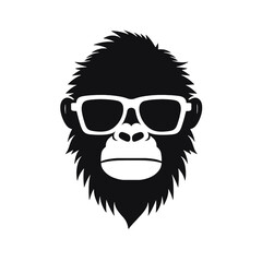 cool monkey logo design vector illustrator
