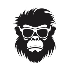 cool monkey logo design vector illustrator