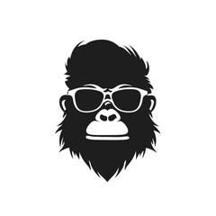 Monkey Wear A Black Sunglasses