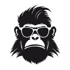 Obraz premium Monkey Wear A Black Sunglasses