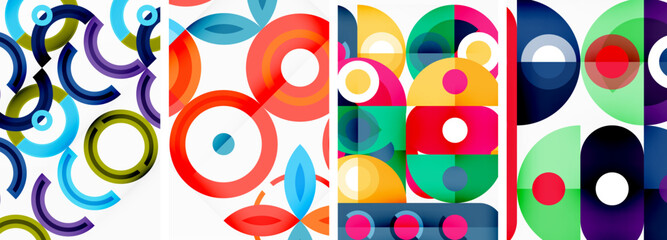 Round geometric elements and circles in background design for wallpaper, business card, cover, poster, banner, brochure, header, website