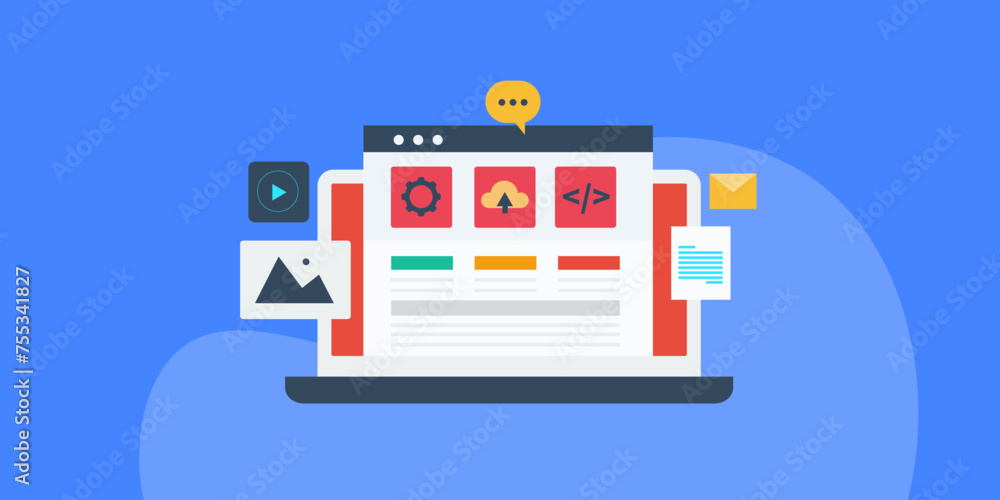 Poster content creation and management software, blog and website builder, project development, marketing a