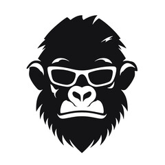 Monkey   head with sunglasses