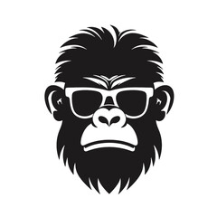 Monkey   head with sunglasses