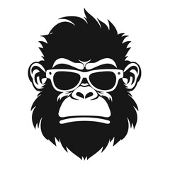 Monkey   head with sunglasses