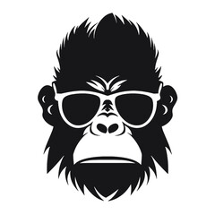 Monkey   head with sunglasses