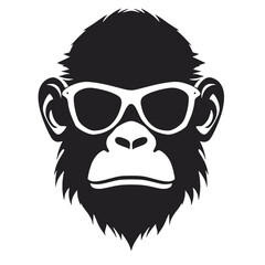 Monkey   head with sunglasses