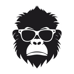 Monkey   head with sunglasses