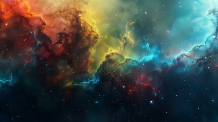 Cosmic galaxy with vibrant nebulae