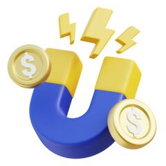  Attracting Money 3d, 3d icon, 3d illustration, style, render, rendering, Suitable for website,...