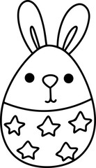 easter bunny  outline coloring
